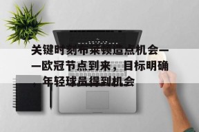 爱游戏APP-关键时刻布莱顿造点机会——欧冠节点到来，目标明确，年轻球员得到机会的简单介绍